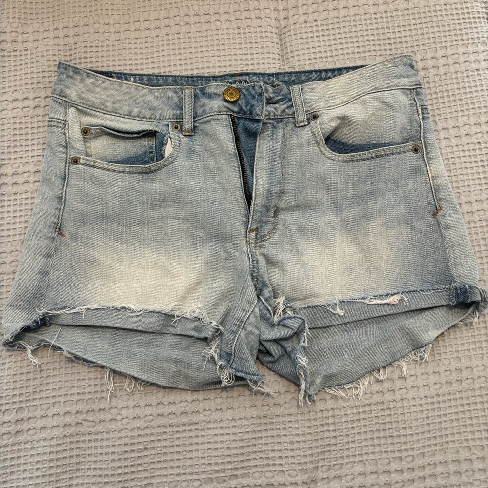 American Eagle Outfitters Light Blue Frayed Denim Shorts - Women